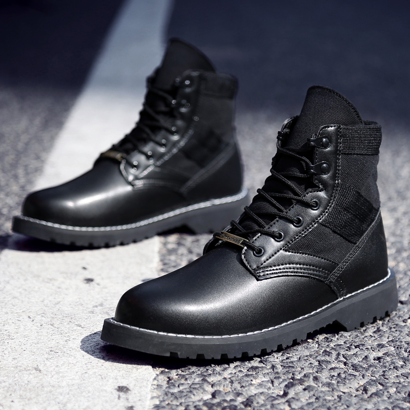 

High Quality winter Hiking Shoes for hunting 511 tactical boots climbing shoes Genuine leather outdoor sport keep warm, Black