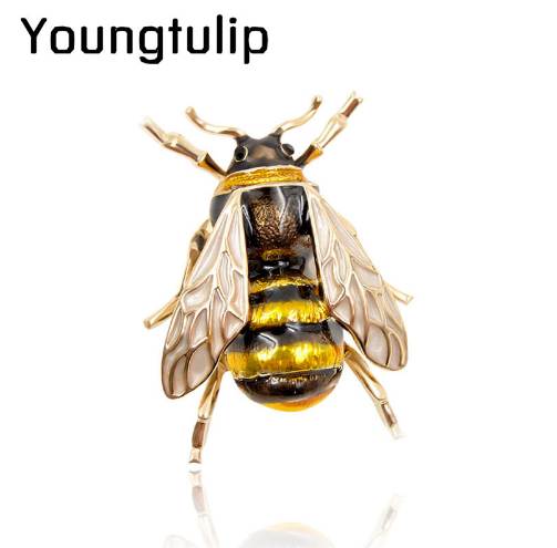 

Young tulip Enamel Bee Brooches Unisex Insect Brooch Pin Women and Men Jewelry Cute Small Badges Fashion Jewelry Wholesale Price