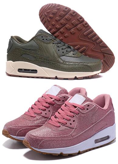 NIKE AIR MAX Pas cher 2018 Nouvelles Femmes Classique 90 Chaussures De Course Noir Rouge Blanc Sport Entraîneur Air Coussin Surface Respirant Bas