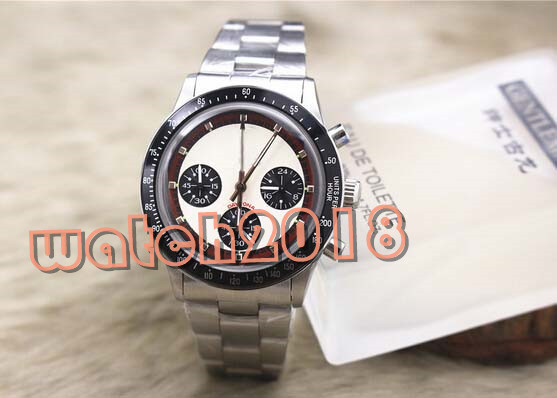 

Luxury Watch Cosmograph 116520 Mens Steel Bracelet Index Dial 40MM Quartz Chronograph Men's Watch Watches, Slivery;brown