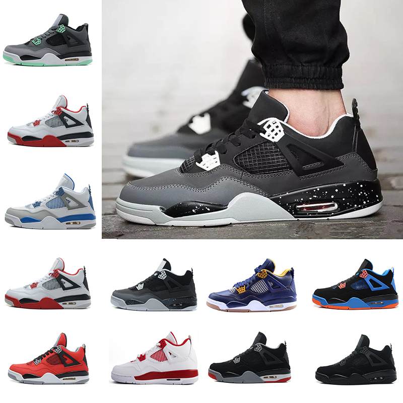 4 4s Hommes Chaussures de basket-ball Bleu Blanc Noir Chat noir Oreo Fear Pack Monarchie Toro Bravo Angry Bull Militaire Bleu Blanc Alternatif 89