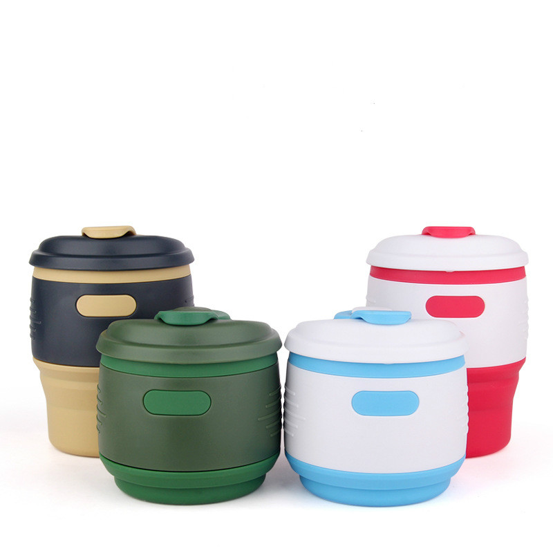 

Silicone Collapsible Cup Portable Insulation Collapsible Coffee Cup Outdoor Folding Water Tumblers Tea Coffee Drinkware kitchen Tools, Red
