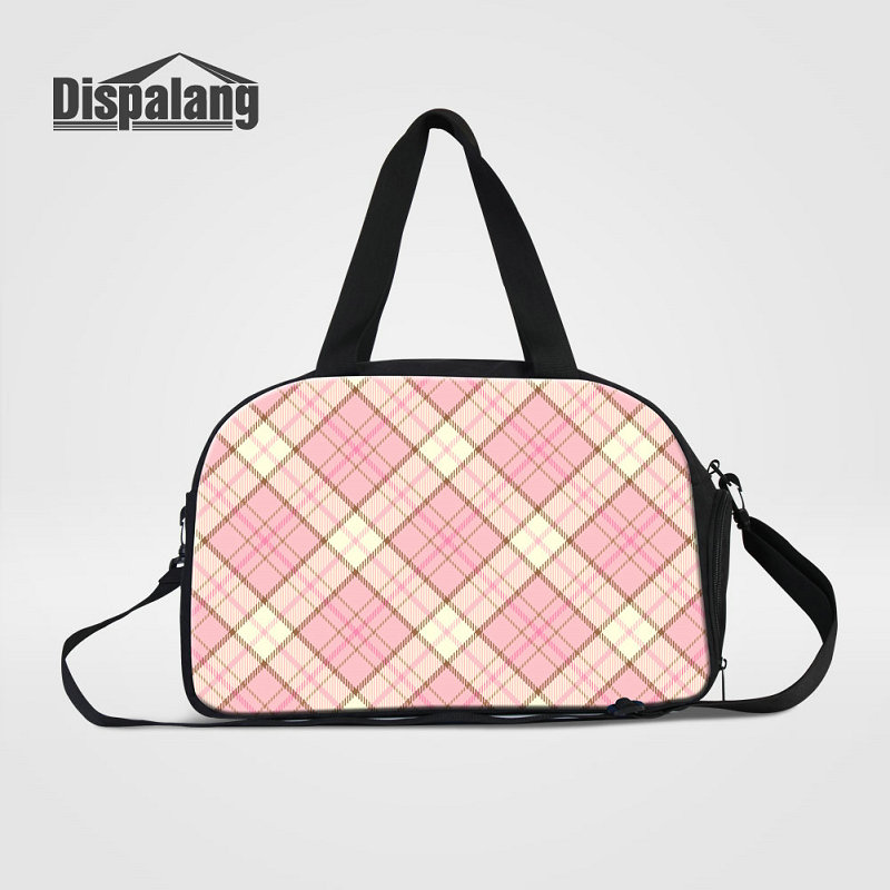 

Plaid Pattern Women Messenger Duffle Bags Canvas Travel Bag For Students Overnight Crossbody Bag For Traveling Luggage Handbags Weekend Bags, As the picture show