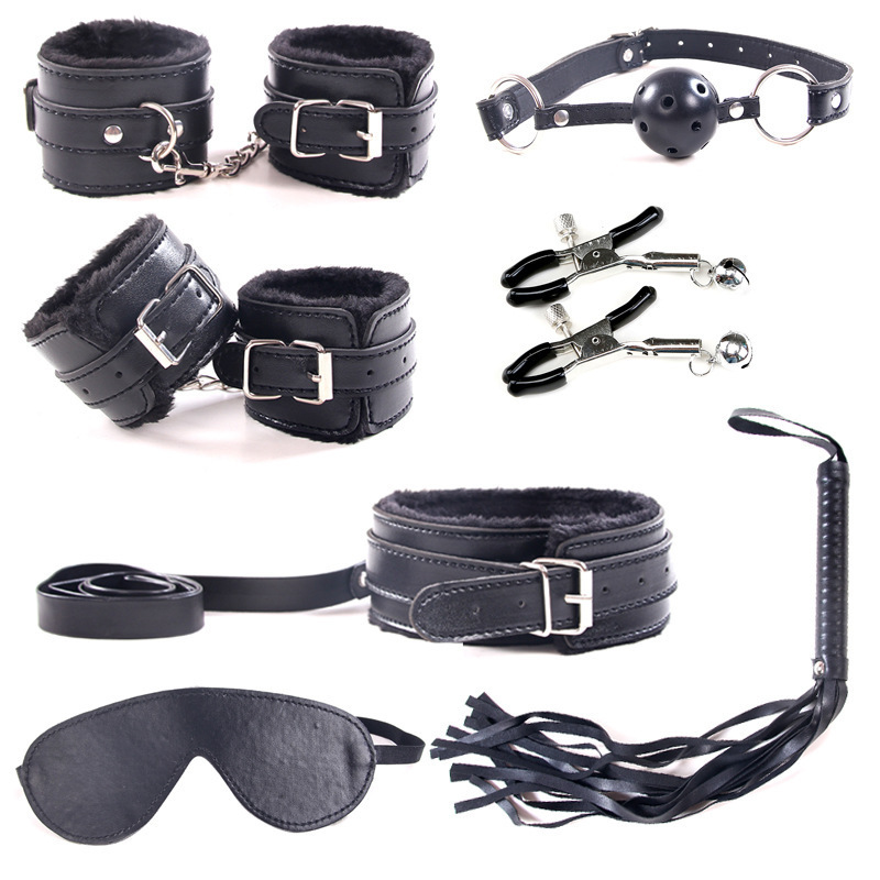 

Sex Tools Shop Sex Products 7 pcs/set Role Play Leather Adult Sexy Sex Toys bdsm Fetish Bondage Harness Kit Sextoys For Couples Y18102405