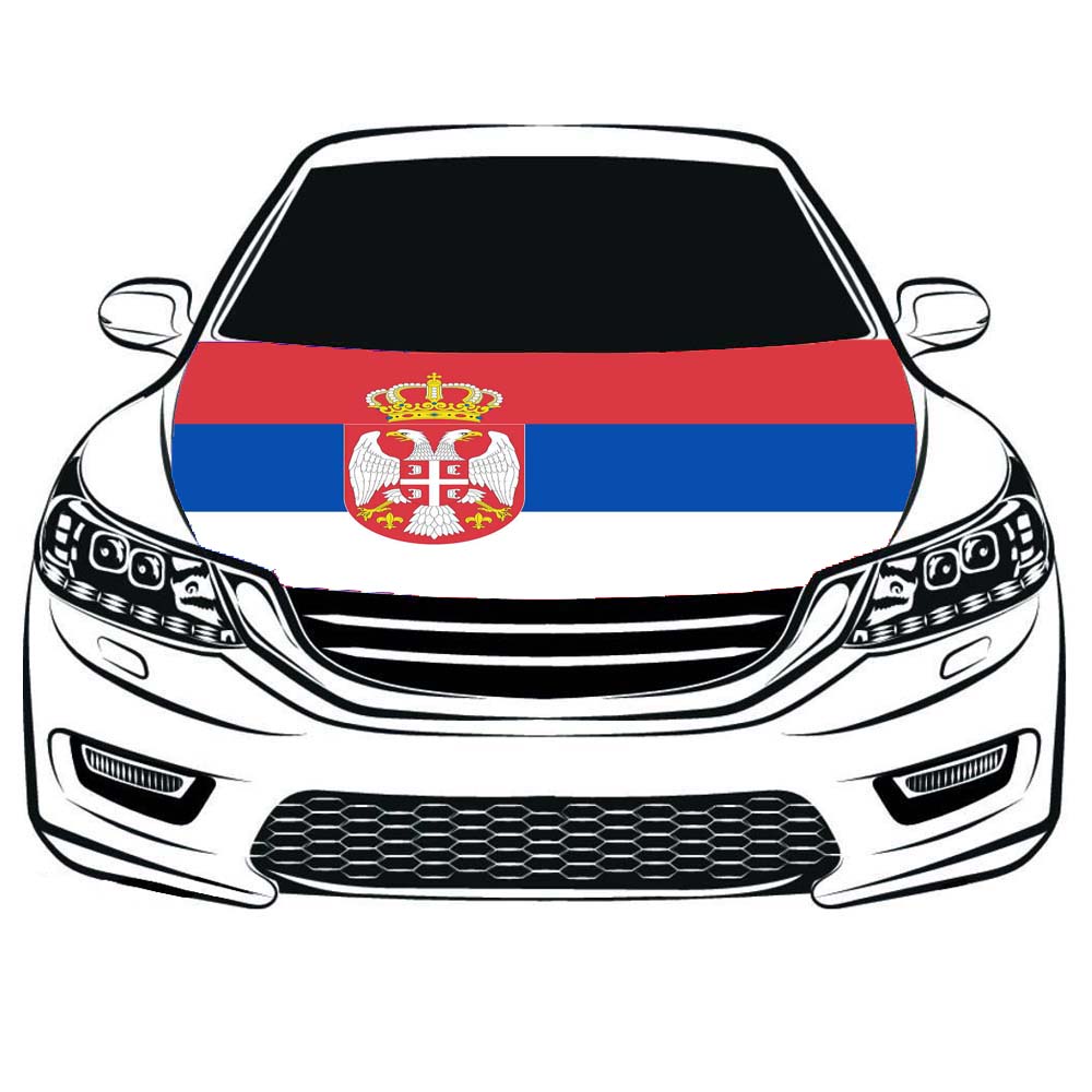 

The World Cup Football Republic of Serbia Flag Car Hood Cover 3.3X5FT 100% Polyester,Engine Flag,Elastic Fabrics Can be Washed
