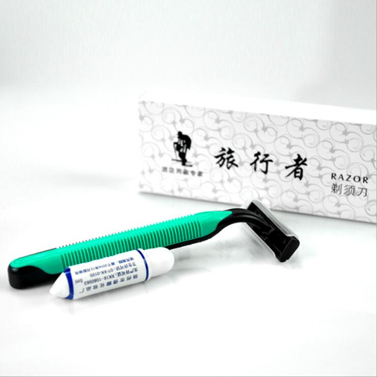 

Men's Travel Disposable Portable Razor Shaving Cream Set Hotel Supplies