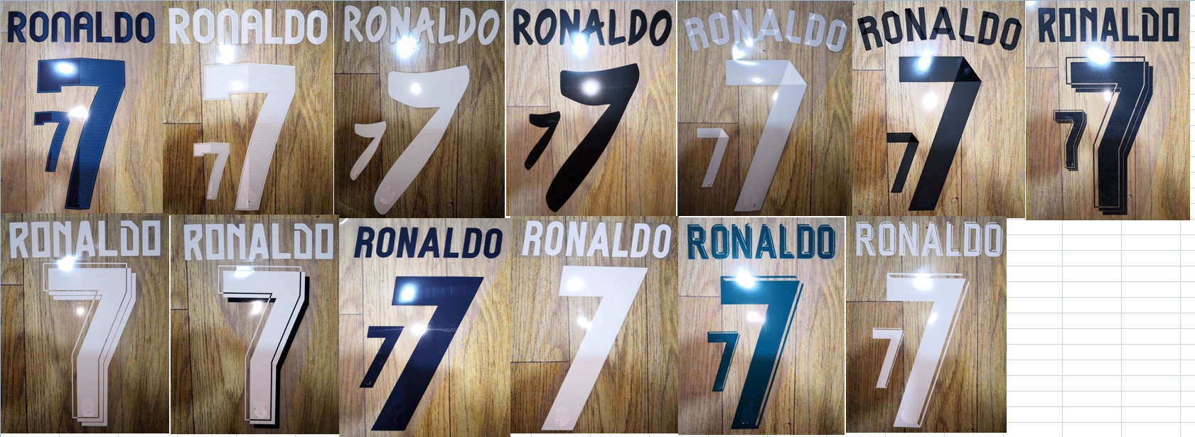 

12/13 13/14 14/15 15/16 16/17 17/18 RONALDO #7 nameset patch badge name numbering