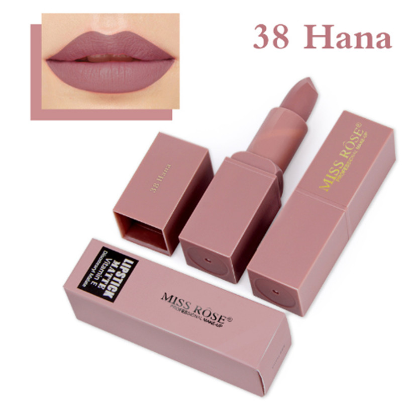 

Women 12 Colors Makeup lipstick Red Color Matte Lipstick Lips Vitamin E Waterproof Cosmetics Lip Nude Bea484