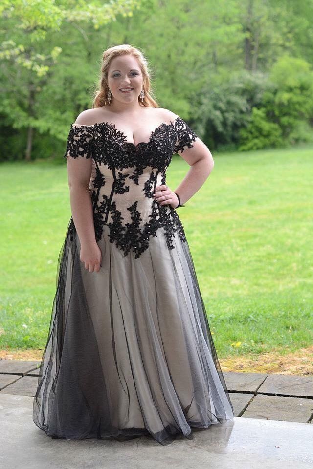 

Vintage Style Plus Size Prom Dresses Black Lace Off Shoulder Short Sleeve Floor Length A Line Party Gowns Custom Size, Same as image