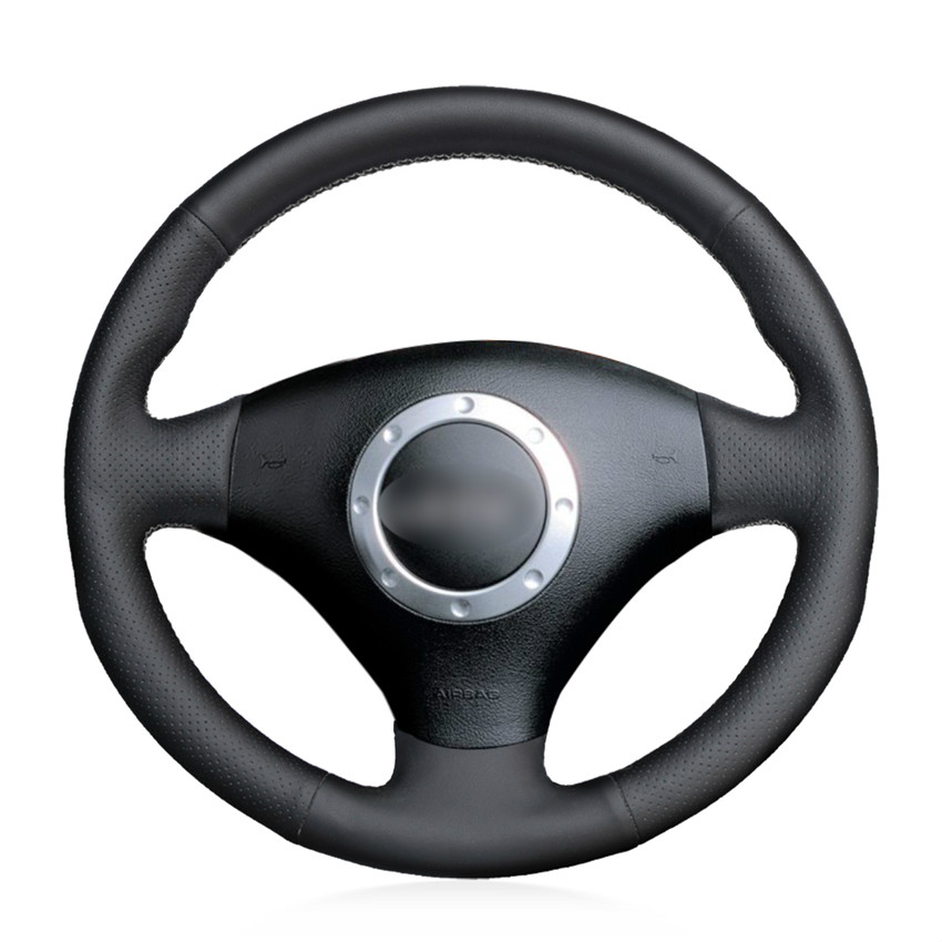 

Black Genuine Leather Car Steering Wheel Cover for Audi TT 1999-2005 A3 3-Spoke 2000-2003