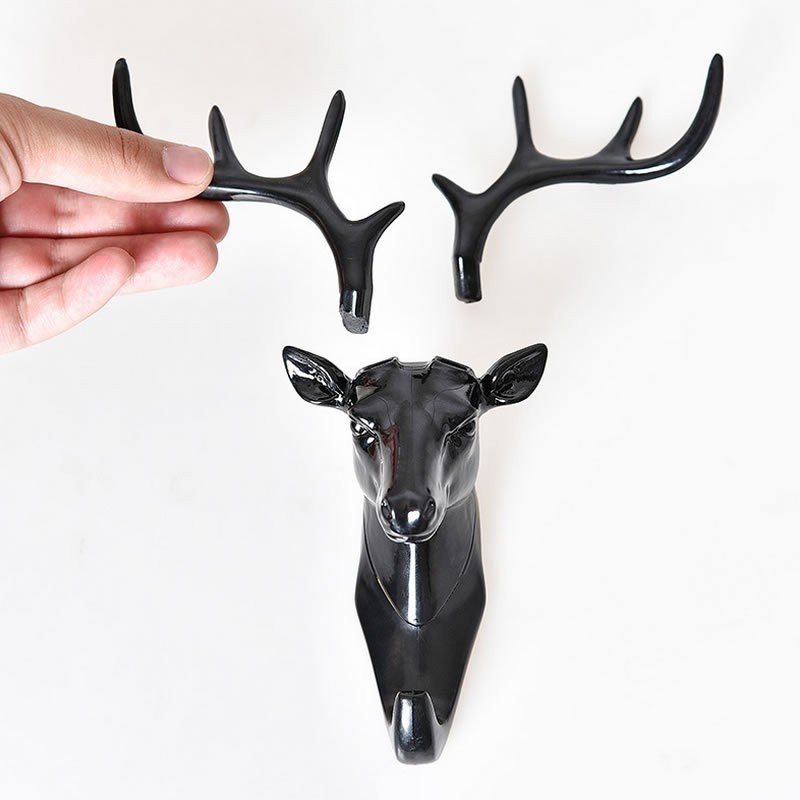 

new Small Shelves Plastic Decorative Wall Shelf For Living Room Hat Bag Key Jewelry Rack Deer Head Decor Hook Organizer Modern