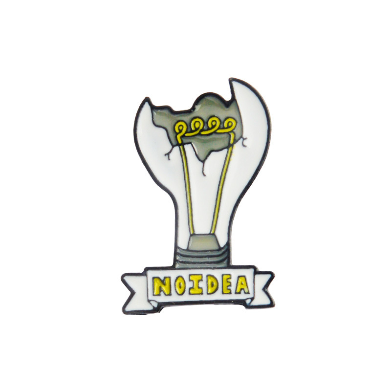 

New Fashion Funny Broken Light Bulb NOIDEA Brooches Pins for Women Men Backpack Hat Badge Hard Enamel Broche Wholesale Lapel Pins Drop Ship