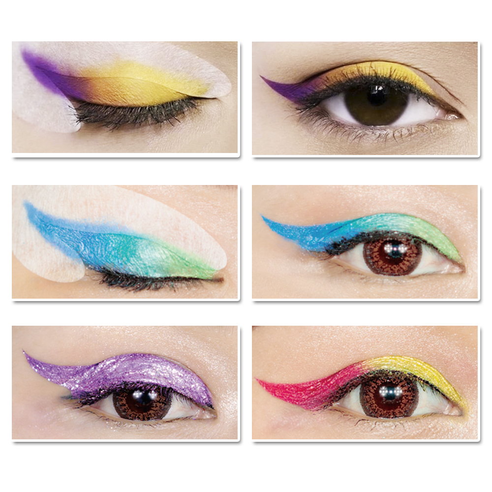 

LANBENA Rainbow Party Fashion Wing Eye liner Eye Shadow Stickers Makeup Glitter Makeup Brushes Tools Eye Liner