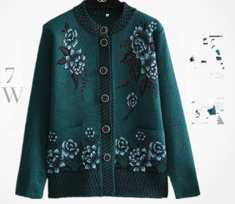 Free send 2018 new style Middle-aged and old women's sweater Cardigan coats in autumn and winter