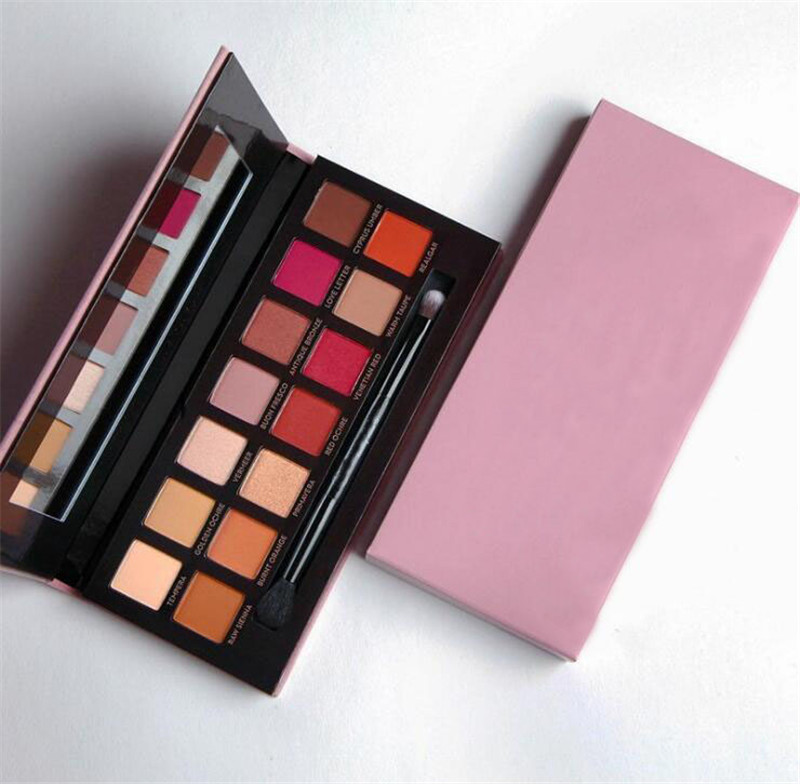 

14 COLORS with brush hot Brand eye shadow palette matte & shimmer high quality cosmetics eye shadow palette fast shipping 6 KINDS