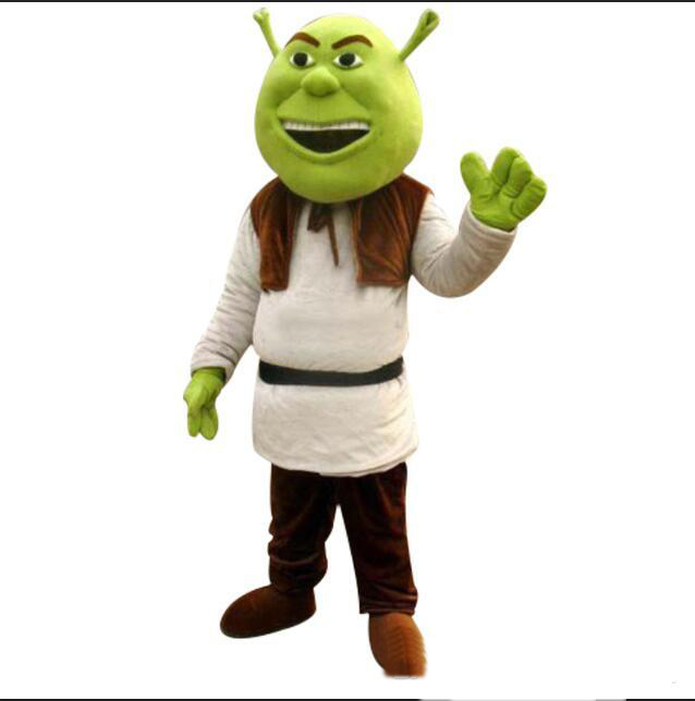

2018 Factory direct sale Shrek Mascot Costume Adult For Halloween! Free shipping, As picture