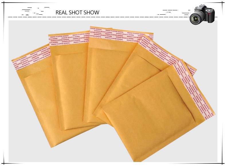 

Newest 3.9*7.8 inch 100*200mm+40mm Kraft Bubble Mailers Envelopes Wrap Bags Padded Envelope Mail Packing Pouch Free Shipping
