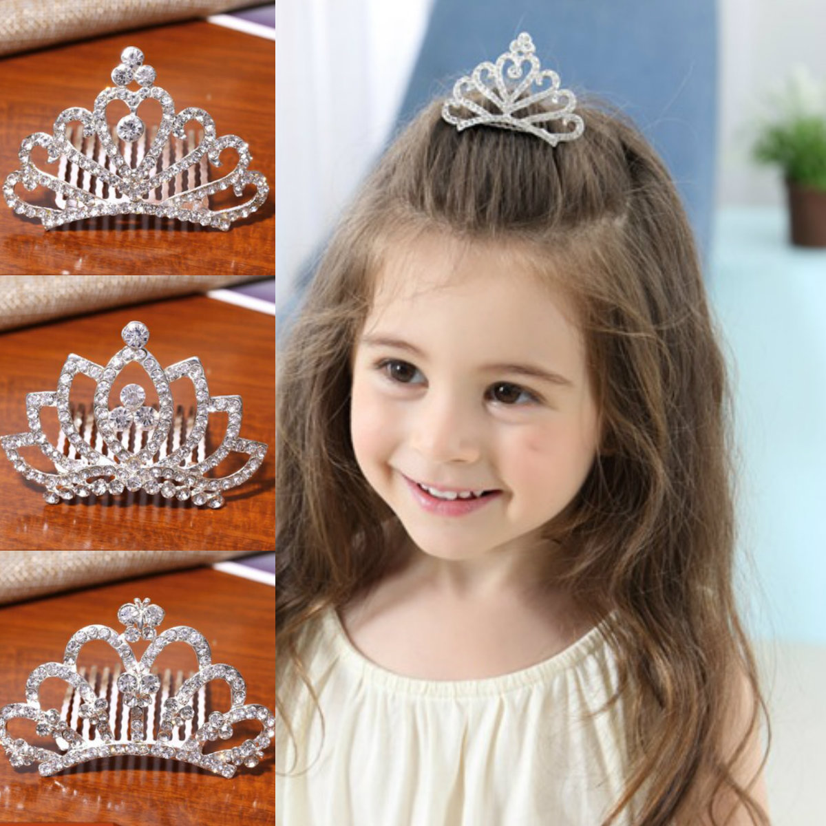 

2018 Best Selling Wedding Accessories for Bridals Luxury Rhinestones Silver Crowns Women Children Formal Ceremony Shining Princess Crowns