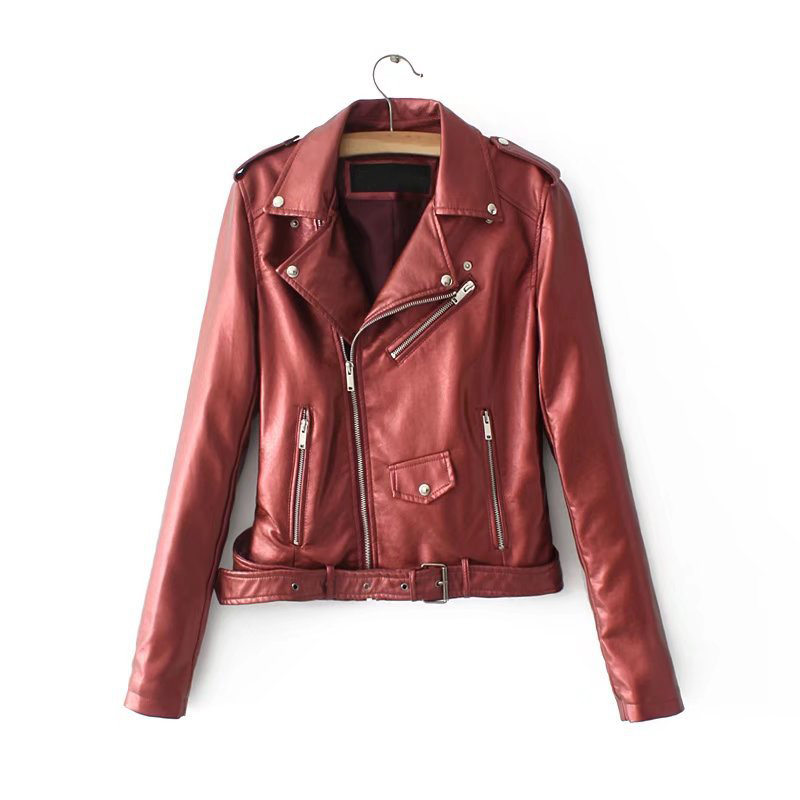 Stylish Men Biker Motorcycle Zipper Slim Fit Leather Casual Jacket A422
