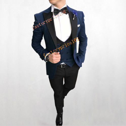 

Ten colors to choose from Cool Groomsmen Peak Black Lapel Groom Tuxedos Men Suits Wedding/Prom/Dinner Best Man Blazer(Jacket+Pants+Tie+Vest), Same as image