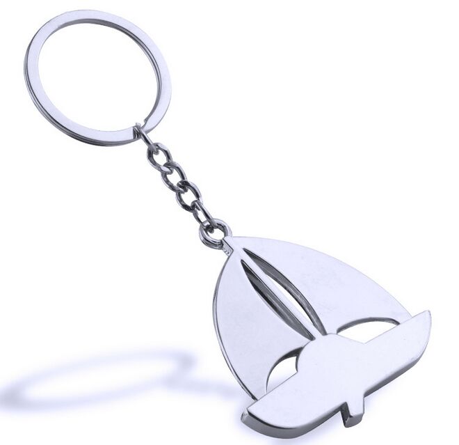 

Metal Sailing Boat Shaped Key Chains Fashion Novelty Glaze Sail Boat Key Rings Creative Small Gift, Silver