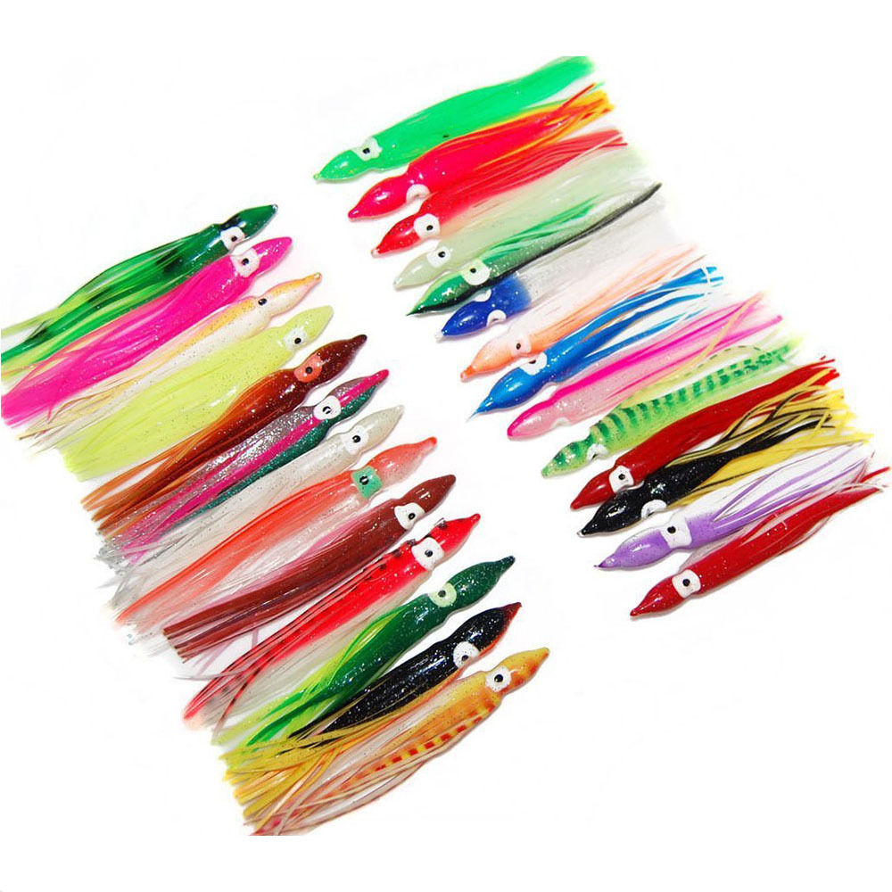

2''- 4.75" Octopus Squid Skirt Lures Octopus Skirts Fishing Bait Hoochies Saltwater Soft Fishing Lures