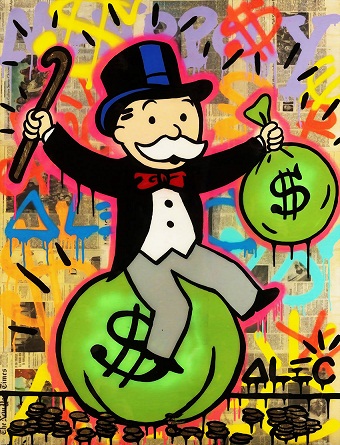

Handpainted & HD Print Alec Monopoly Graffiti Pop street Art Oil Painting Money Bag on Canvas office Wall art culture Multi Sizes g284