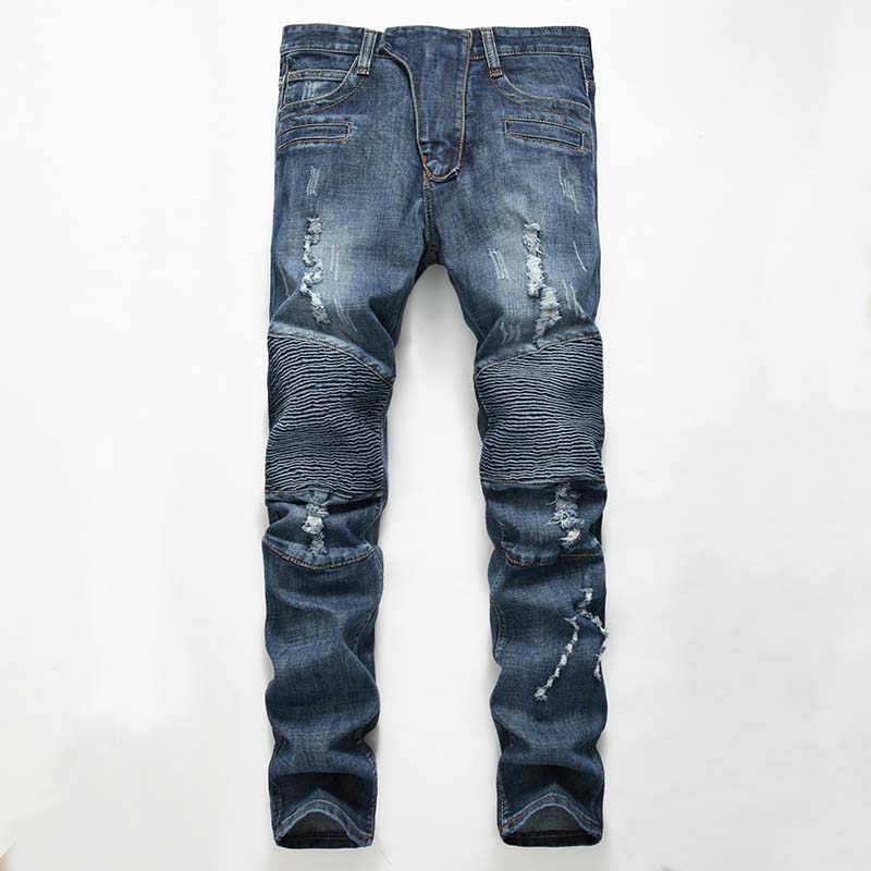 

Mens Skinny jeans Vintage jeans denim Knees Holes hiphop pants Washed high quality, T-1381