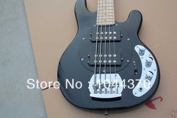 Vente en gros 5 cordes basse musique noire basse stingray basse électrique chaude livraison gratuite 2018