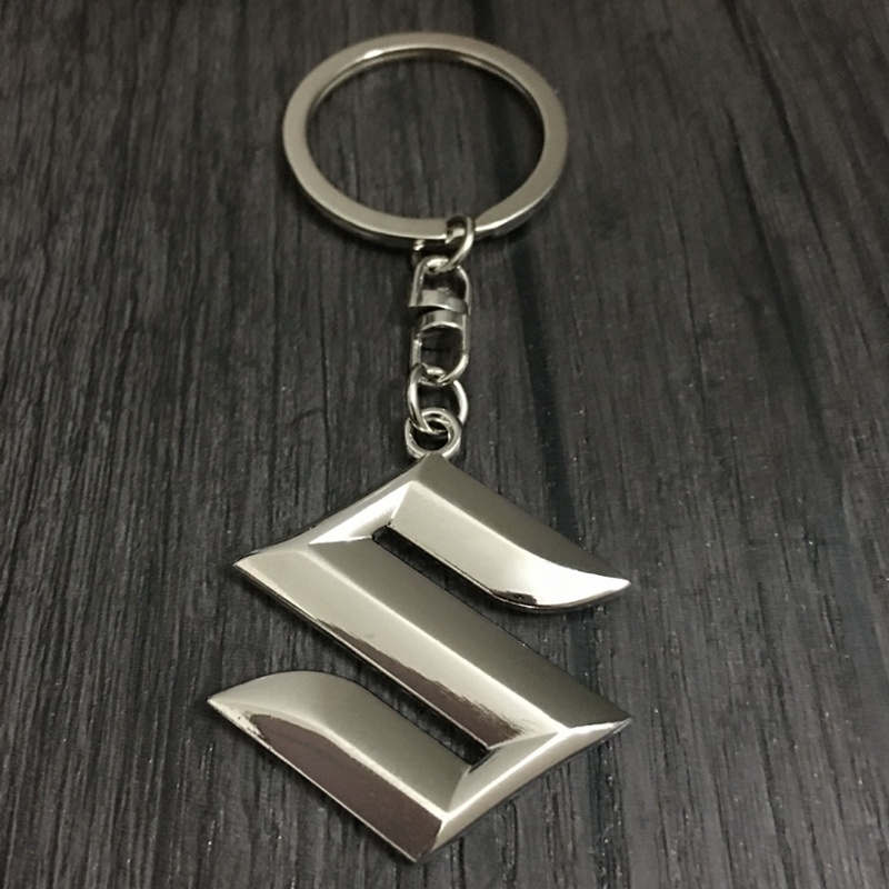 

Fashion Suzuki Logo Car Keychain Keyrings Auto Emblems 3D key Holder Car key Fob Auto Parts For Suzuki Swift SX4 Grand Vitara, Silver