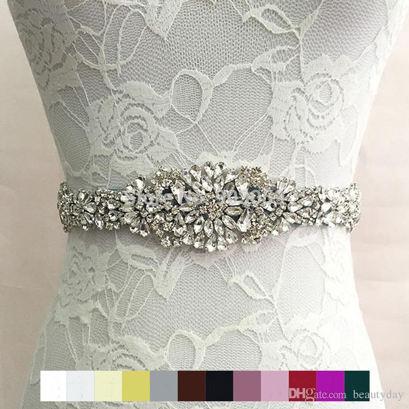 

luxury Bridal Belt fashion Rhinestone adornment Wedding Dress accessories Belt 100% hand-made 8 Colors White Ivory Blush Bridal Sashes