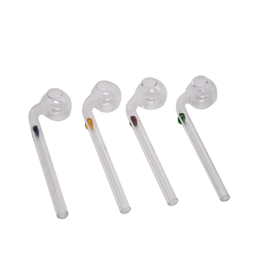 

Wholesale Hand Smoking Pipe Colorful Glass Pipes Oil Burner Smoking Handle Pipes Curved Mini Smoking Accessories
