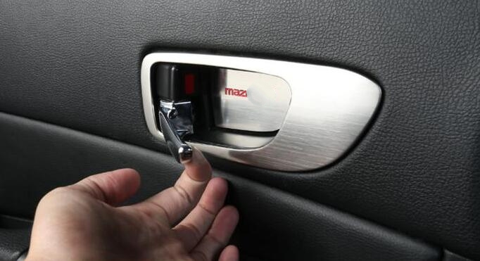 

High quality ABS chrome 4pcs car internal door handle decoration cover frame+4pcs inner door handle bowl for Mazda6 2003-2013