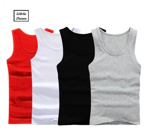 

2018 new 3Pcs/lot cotton Mens Sleeveless Tank Top Muscle Vest Cotton Undershirts O-Neck Gymclothing T-shirts