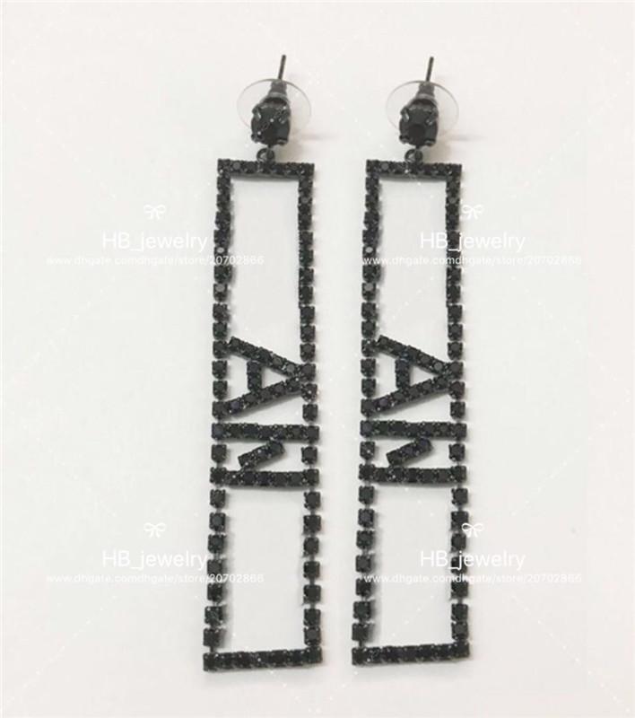 

Popular fashion brand High version letter Diamond Earrings for lady Design Women Party Wedding Luxury Jewelry With for Bride Whit BOX...