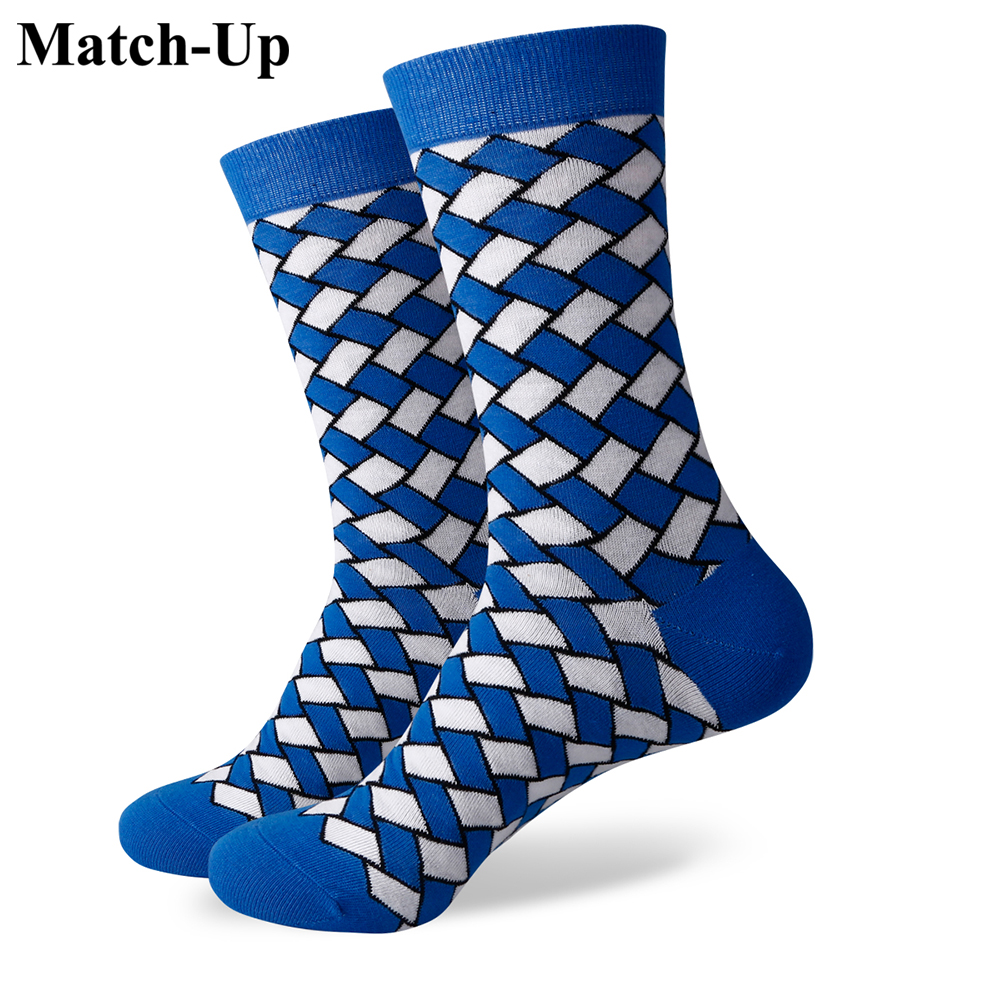 

2016 new men colorful combed cotton socks,plaid socks,shipping for free,US size (7.5-12) 369