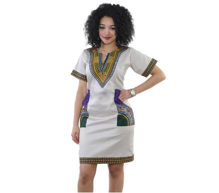 

Women African Print female Dress Plus Big Size XXL XXXL, Black