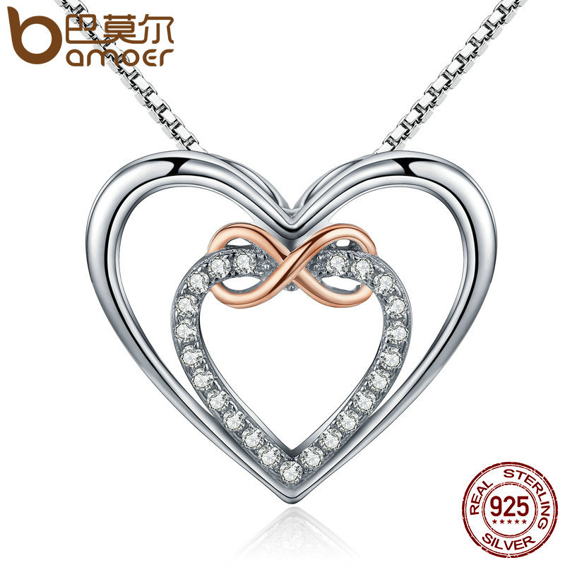 Fine 925 Sterling Silver I Love Hockey Open Heart CZ Necklace