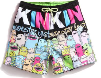 

2017 summer stretch quick-drying big children's beach pants loose boy shorts seaside holiday boxer swimming trunks, Cyan