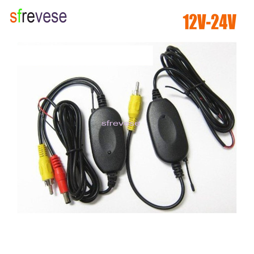 2.4Ghz Wireless RCA Video Transmitter + Receiver Kit for Car Reavering Parking Backup Camera Monitor 12V-24V-image-427382345