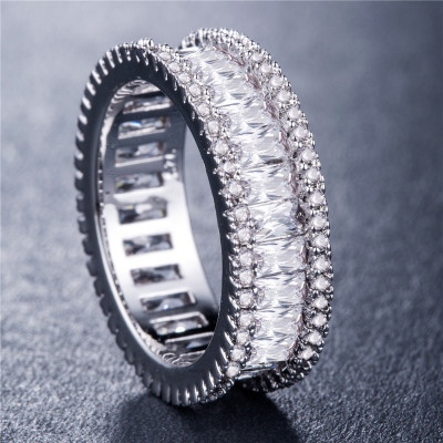 

Vintage Luxury Women's Zircon Ring Gold Plated Silver Diamond Jewelry