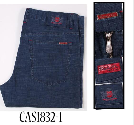 

2022 Jeans men's clothing for the spring and summer new fashion embroidery pure cotton leather thin version of the European., Blue