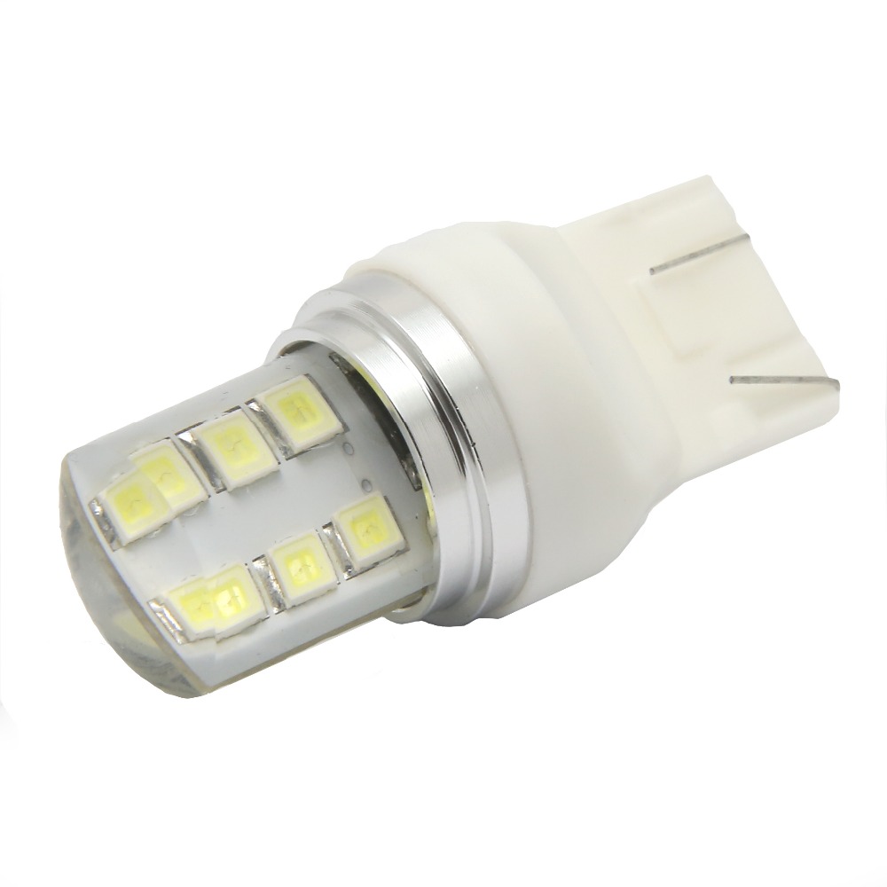 

10X Strobe blinking Flashing Auto LED Bulb T20 2835SMD Blink Silicone Shell 7443 12 Chips Cold White Color 580 W21/5W W3x16q Car Light Lamp