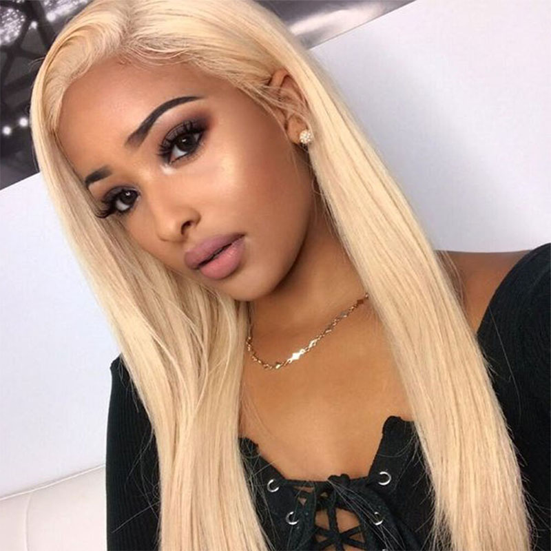 

Colored Brazilian 613# Honey Blonde Human Hair 4 Bundles Deals Unprocessed Brazilian Straight Blonde Virgin Hair Weave Extensions