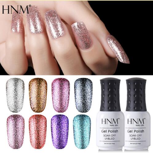 

8ML Glitter Bling Nail Polish Soak Off Stamping Paint Nail Gelpolish Nail Art Vernis a Ongle Enamel Nagellak Lucky Lacquer, As pic