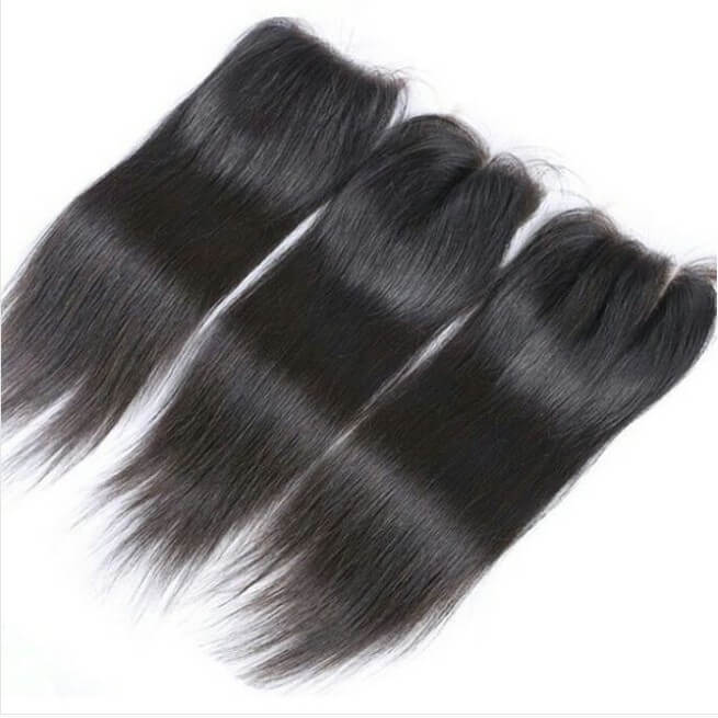 

Human lace closure 4x4 brazilian hair hairline baby hair free part lace closure black 50g virgin UNPROCESSED Hair for marley female