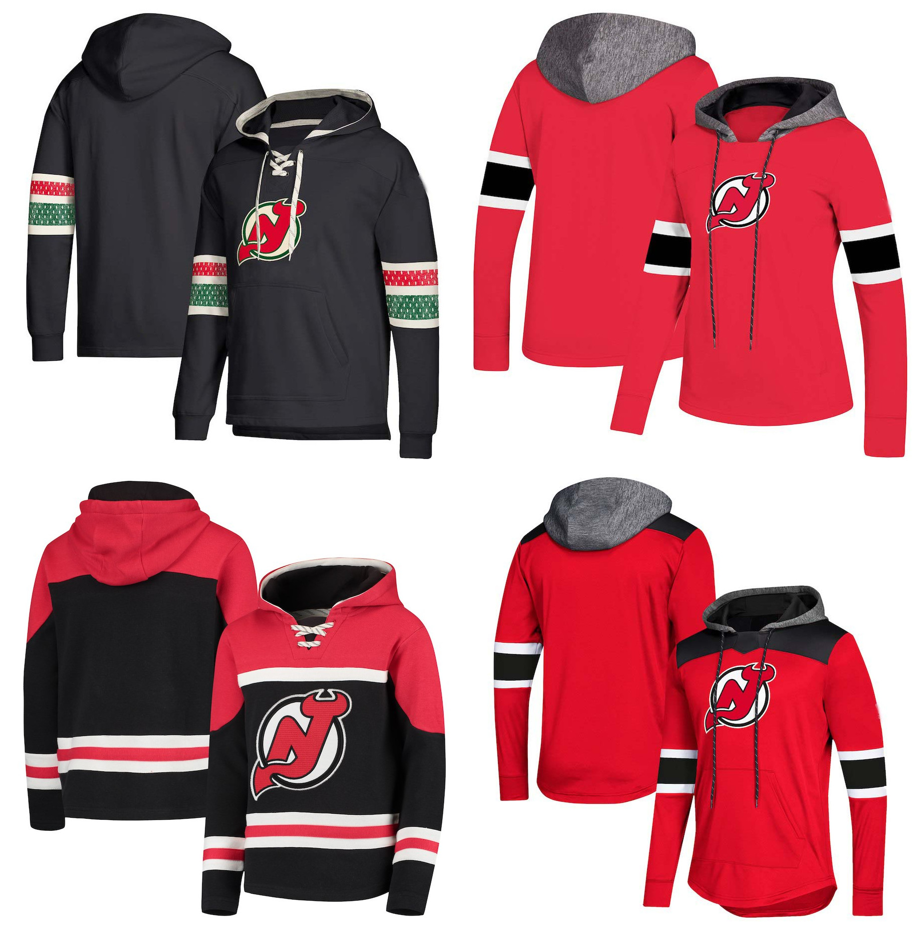 

New Jersey Devils Hoodie Jersey Nico Hischier Taylor Hall Travis Zajac Schneider Palmieri Butcher Kinkaid Wood Stitched Hockey Pullover, Men' black-2