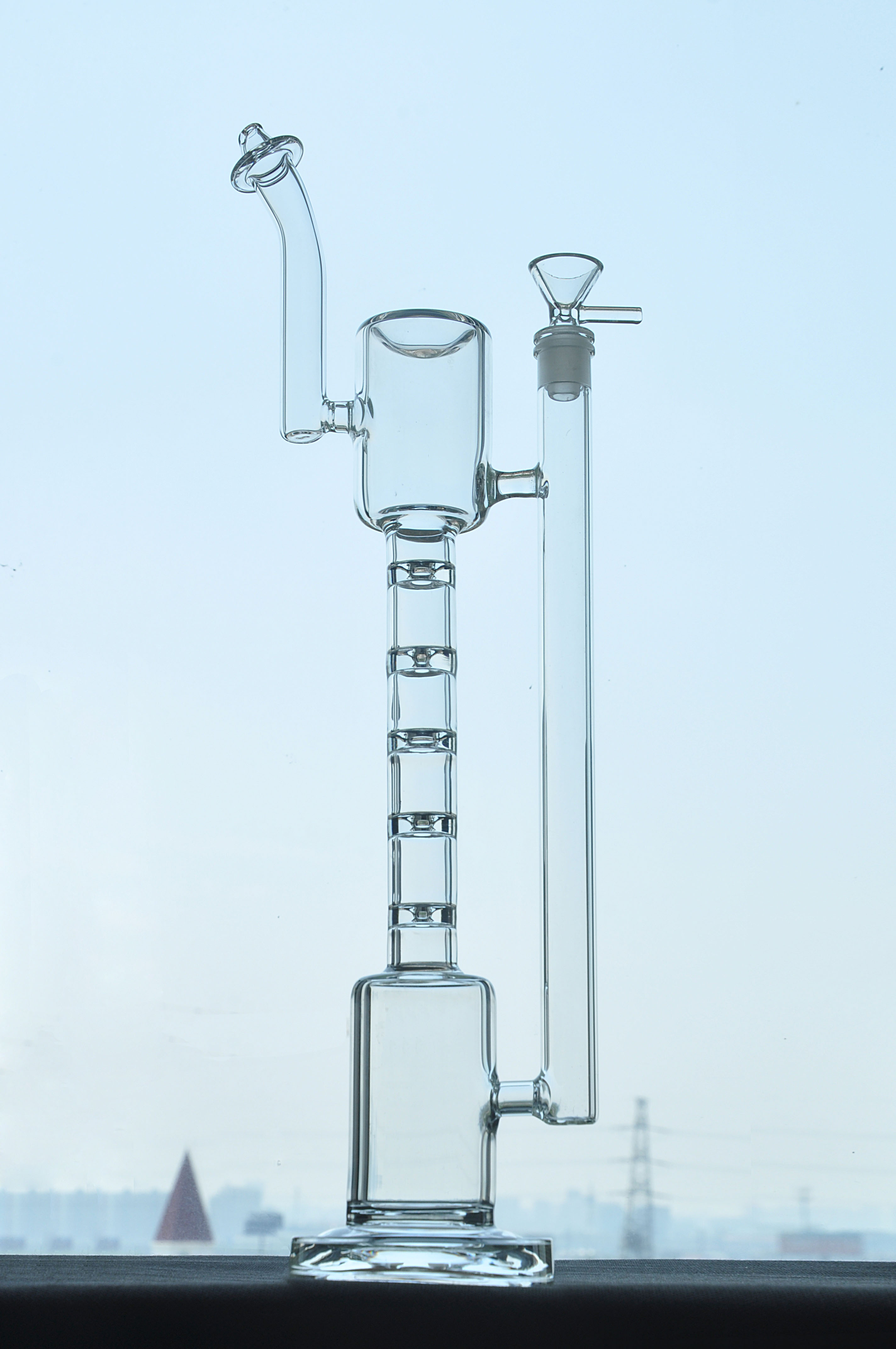 

Classical Telephone Glass Bong with Handmade Hookah Clear Thickness Base Vapor Water Pipe Hookah Glass Bongs