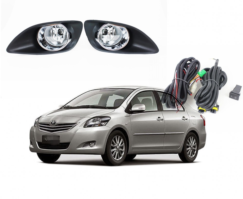 Fog Lamp Cover Trim Chrome ABS Fit Toyota Vios Yaris Sedan Belta 2013 2014 2015