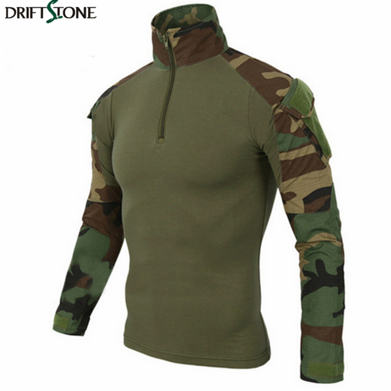 

Tactical Camouflage T Shirt Uniform US Army Combat t-shirts Cargo Woodland Paintball Militar Tactical Clothing, Black